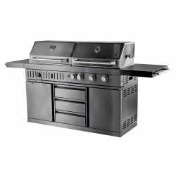 black collection free standing gas and charcoal grill 1