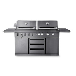 black collection free standing gas and charcoal grill