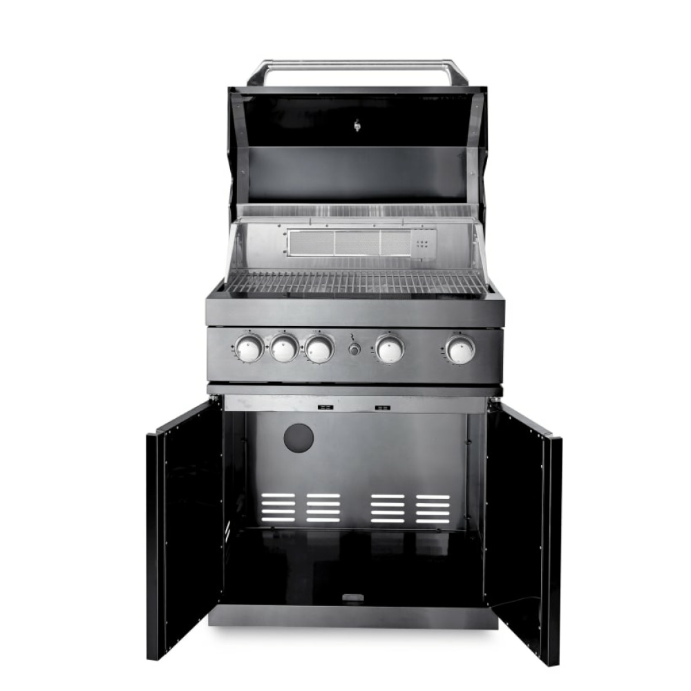 black collection free standing gas grill with 4 efficient burners and infrare 1 1