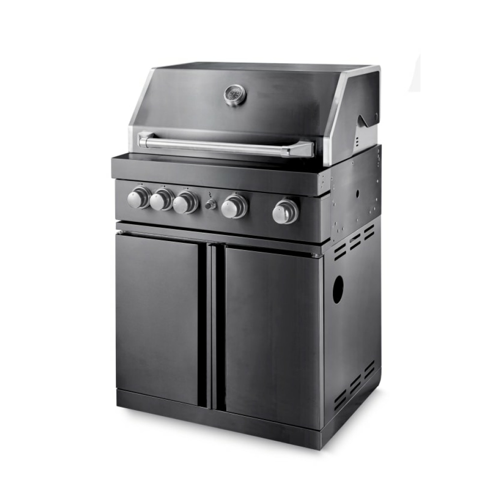 black collection free standing gas grill with 4 efficient burners and infrared sy 1