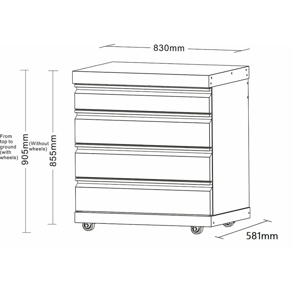 black collection module with 4 drawers 2