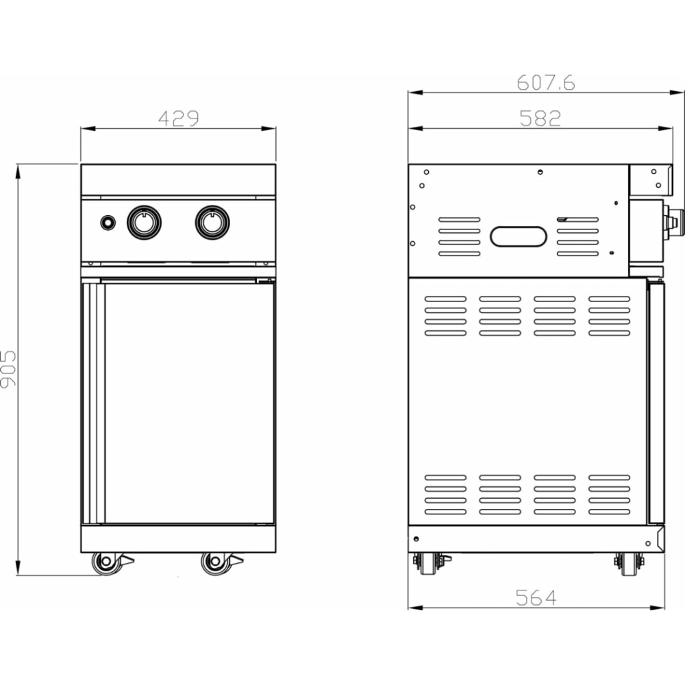 black collection module with double side burner 6