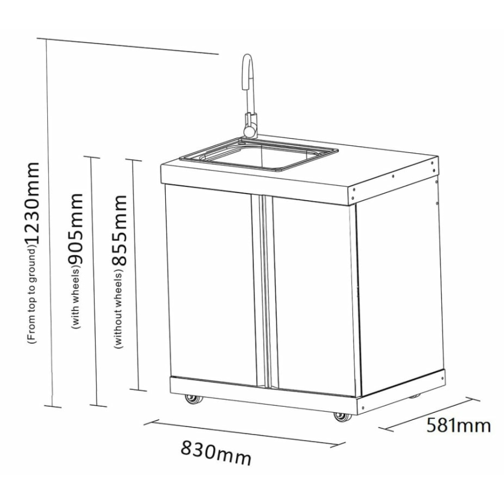 black collection module with sink unit and storage cabinet 6