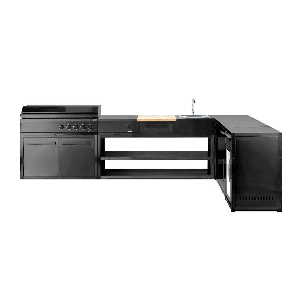 nordic line corner module with counter top black 2