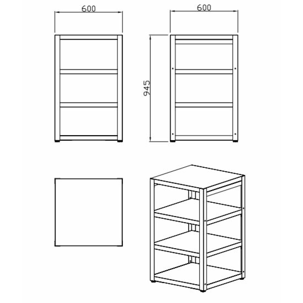 nordic line corner module with counter top black 4