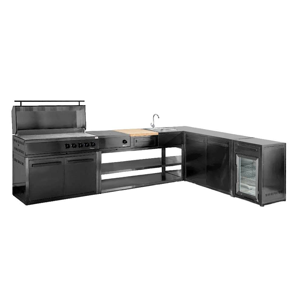 nordic line integrated gas grill 5 burners black 7 1