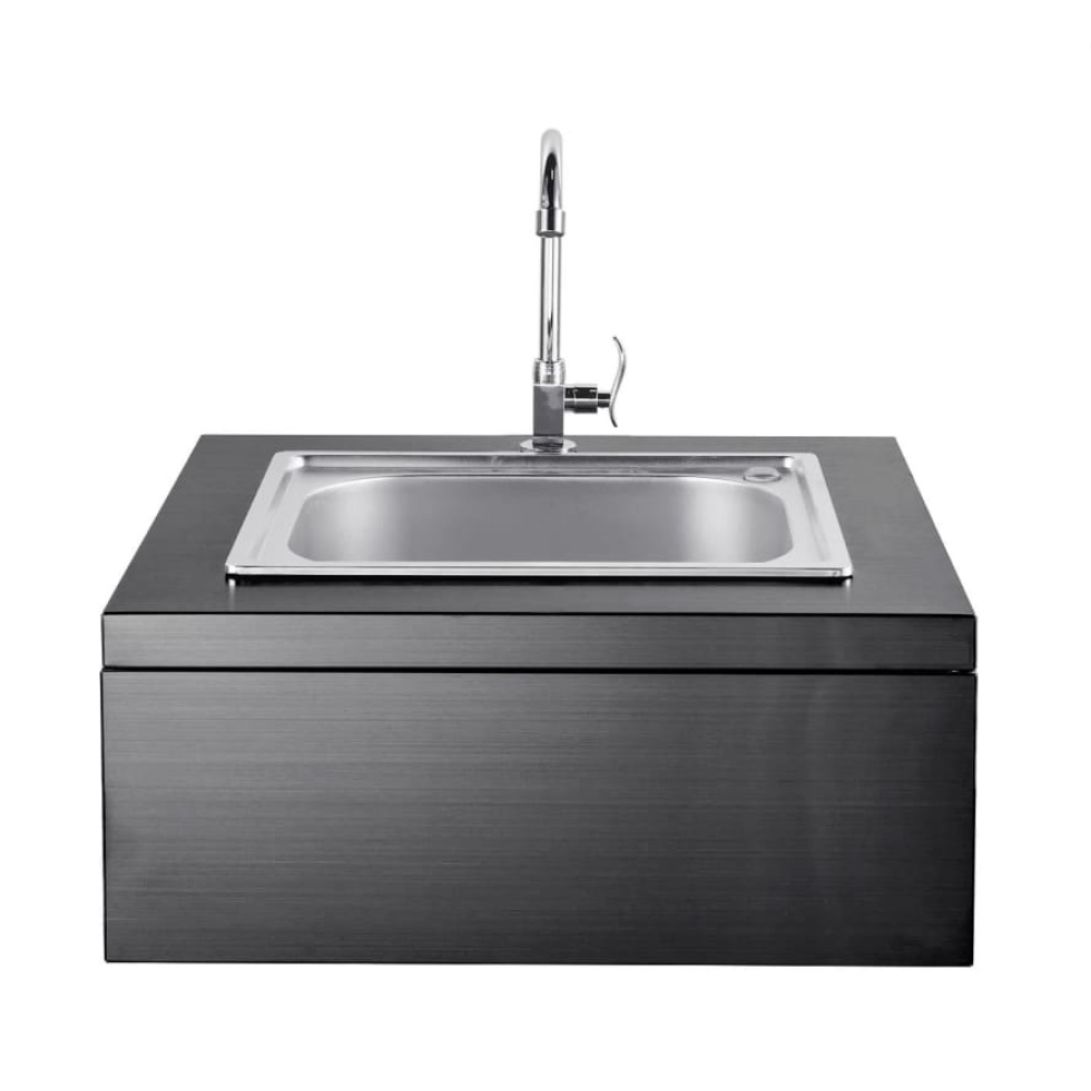 nordic line integrated sink module black