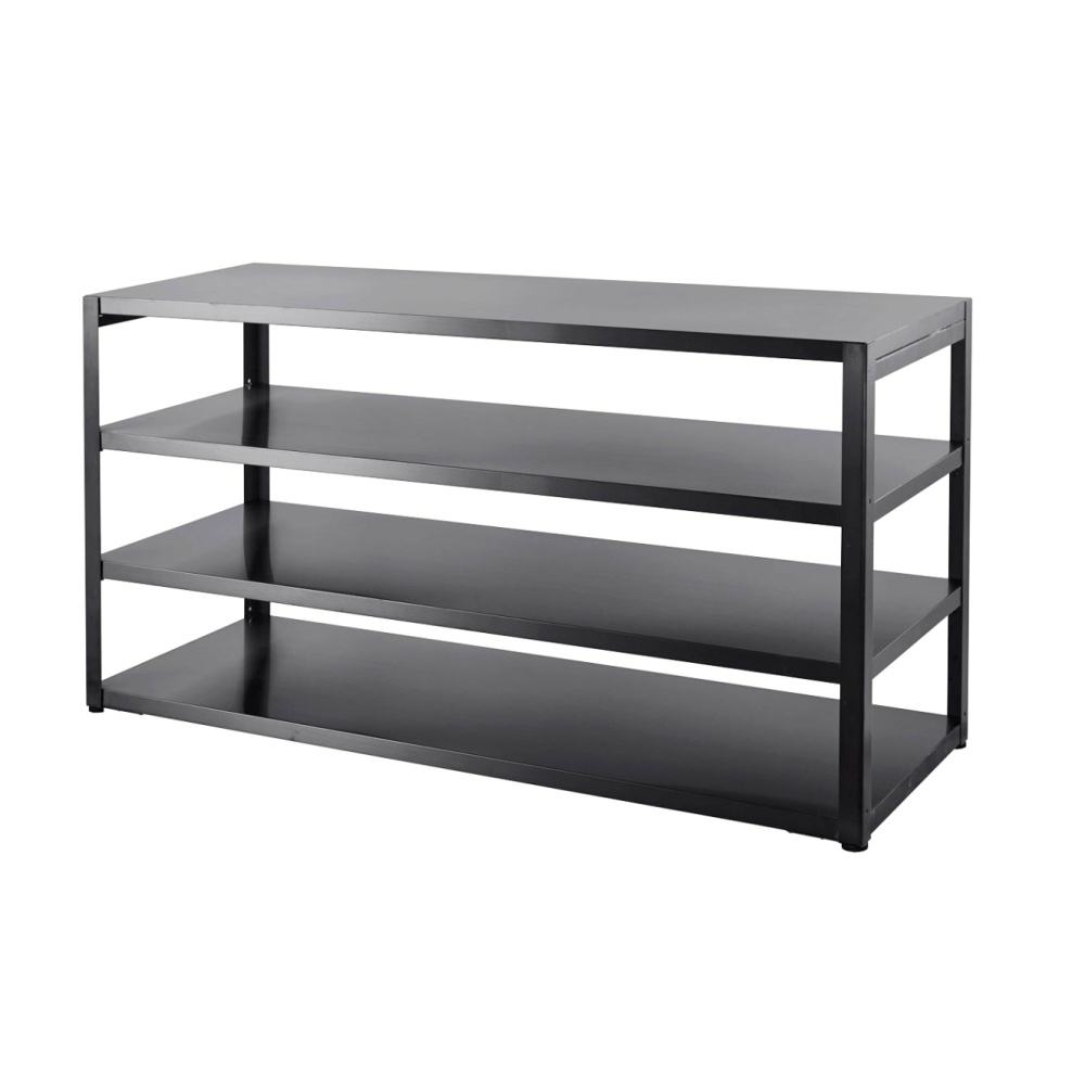 nordic line side table with shelving 180 cm black 1