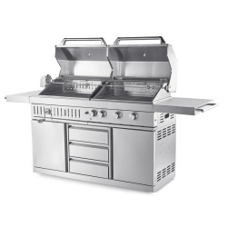 stainless collection free standing gas and charcoal grill 1