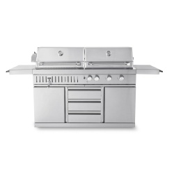 stainless collection free standing gas and charcoal grill