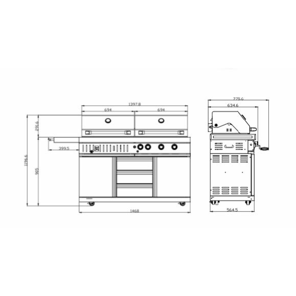 stainless collection free standing gas and charcoal grill 3 1