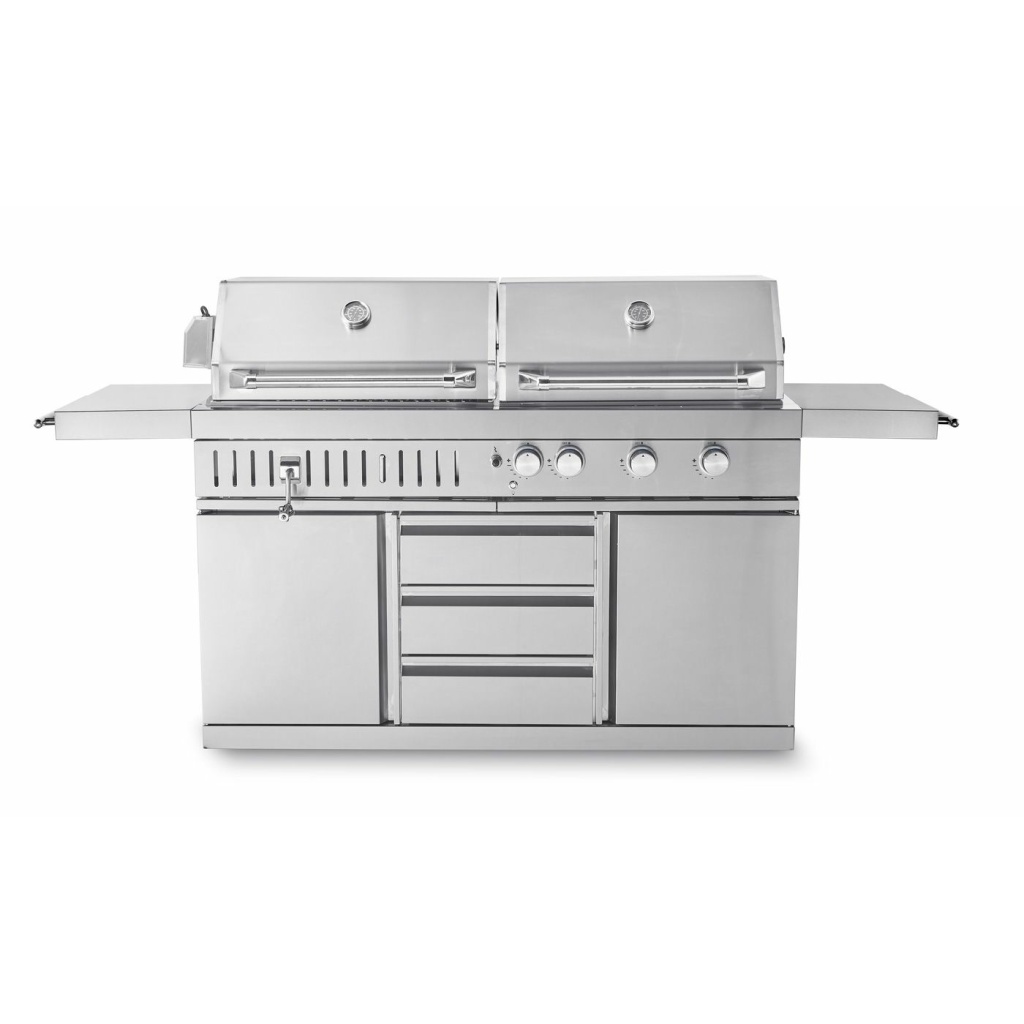 stainless collection free standing gas and charcoal grill 5