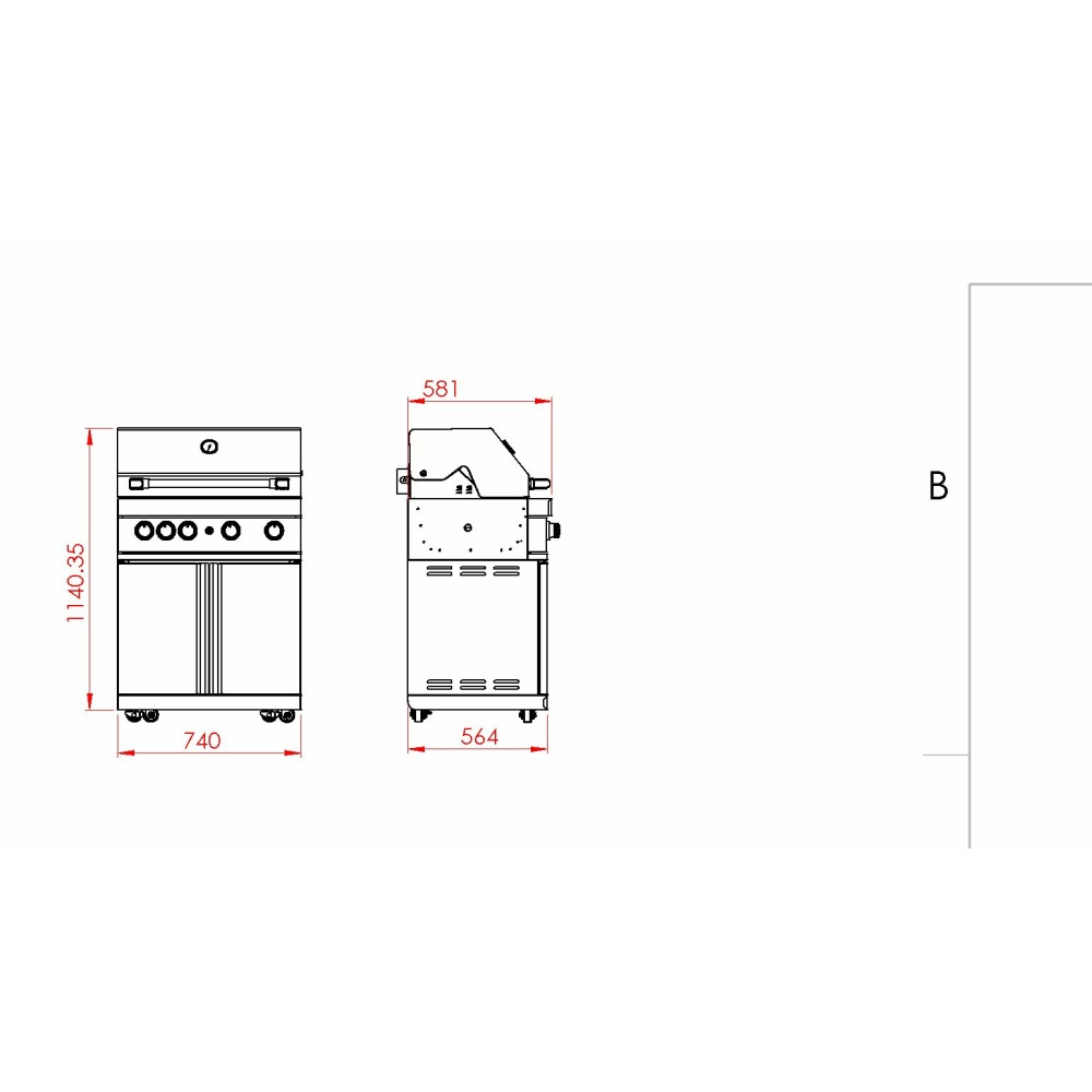 stainless collection free standing gas grill with 4 efficient burners and infrar 3