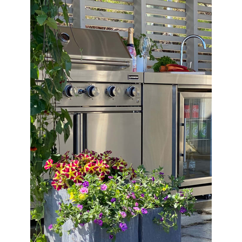 stainless collection free standing gas grill with 6 burners and infrared system 8