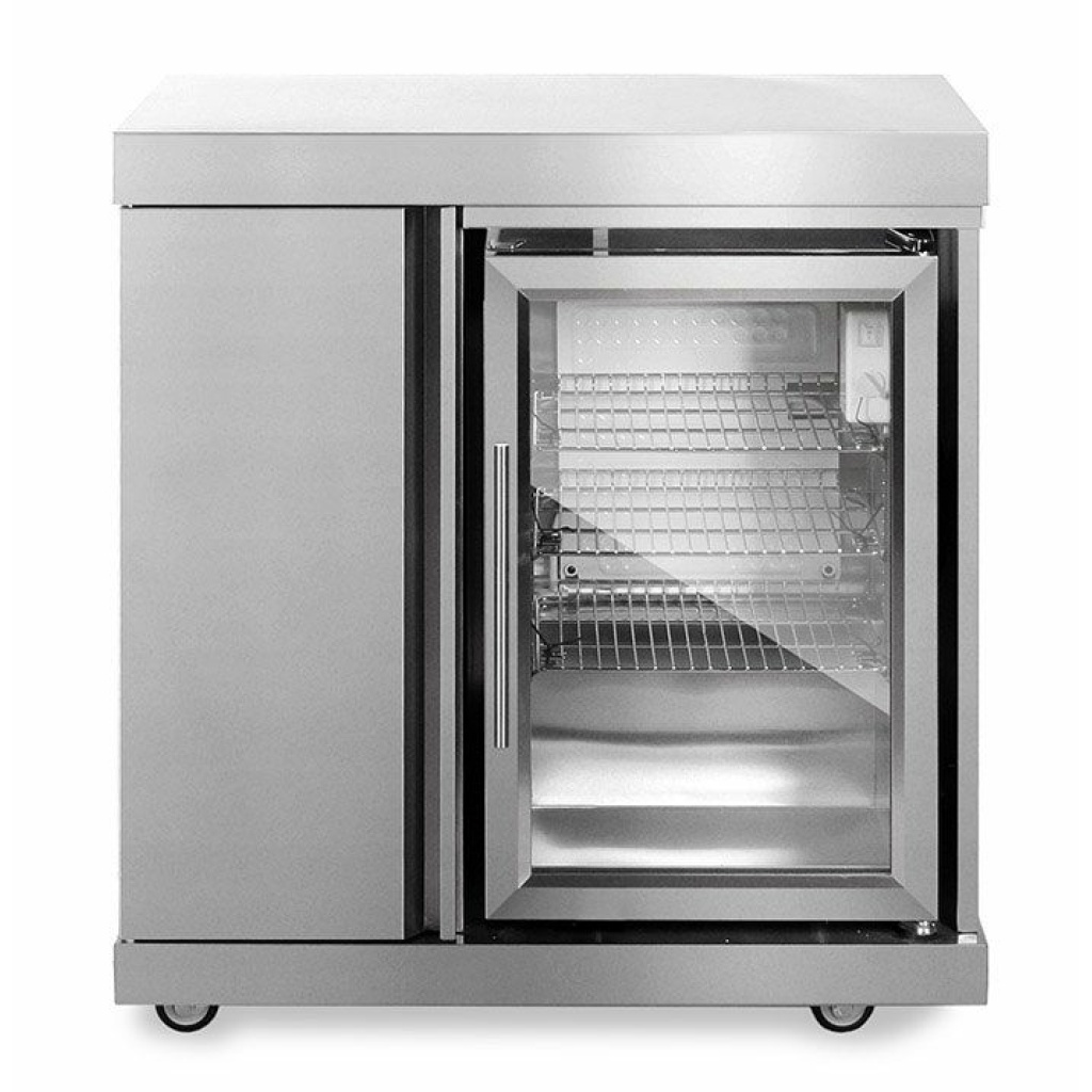 stainless collection module with refrigerator and storage cabinet 13