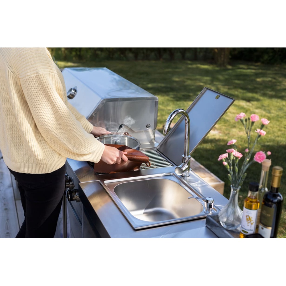 stainless collection module with sink and storage cabinet 2