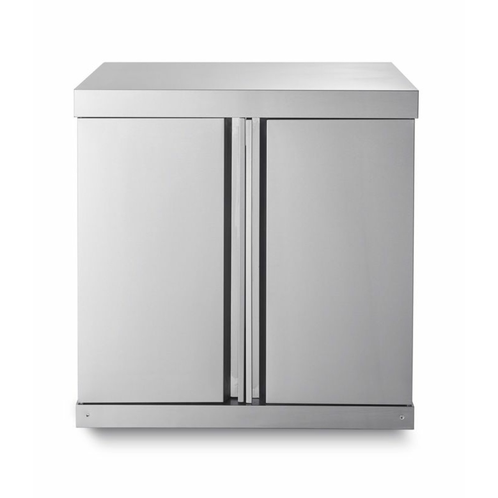stainless collection module with storage cabinet