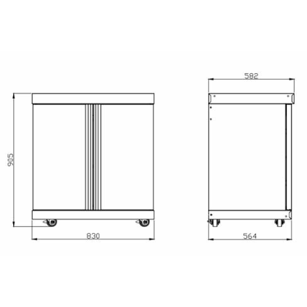 stainless collection module with storage cabinet 3