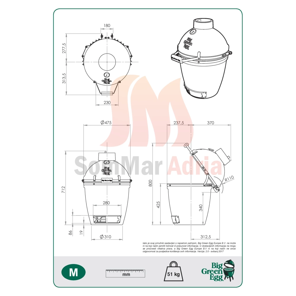 Kamado roštilj Big Green Egg M size - Image 7