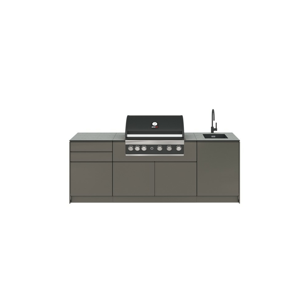 Vanjska kuhinja Kitchenbox set 3 standard sivo/maslinasto