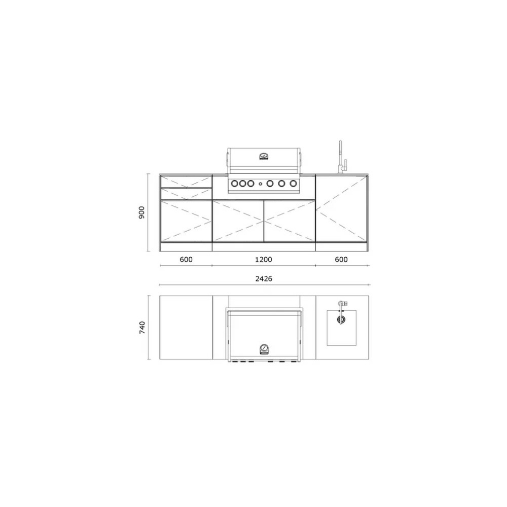 Vanjska kuhinja Kitchenbox set 4 standard antracit - Slika 3