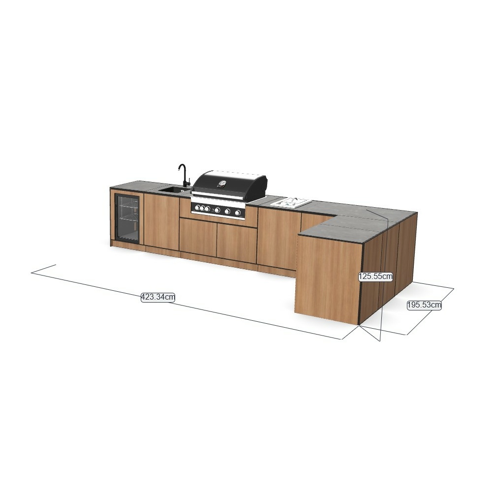Vanjska kuhinja Kitchenbox kutna wood - Slika 2
