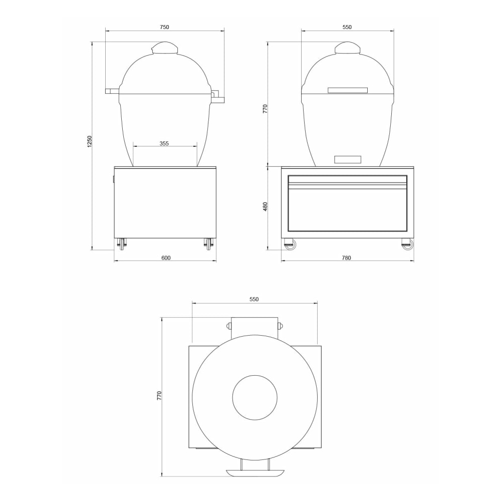 Vanjska kuhinja Designer serija kamado modul