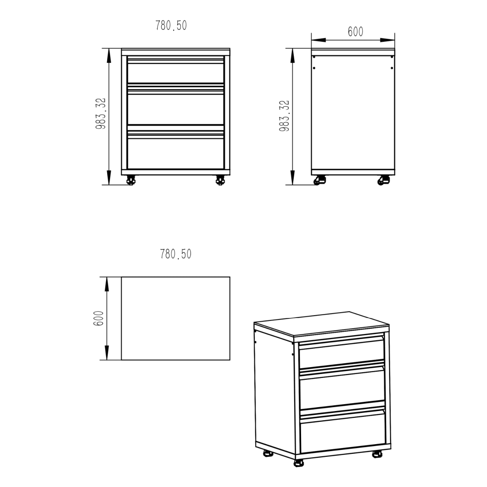 Vanjska kuhinja Designer serija ladičar